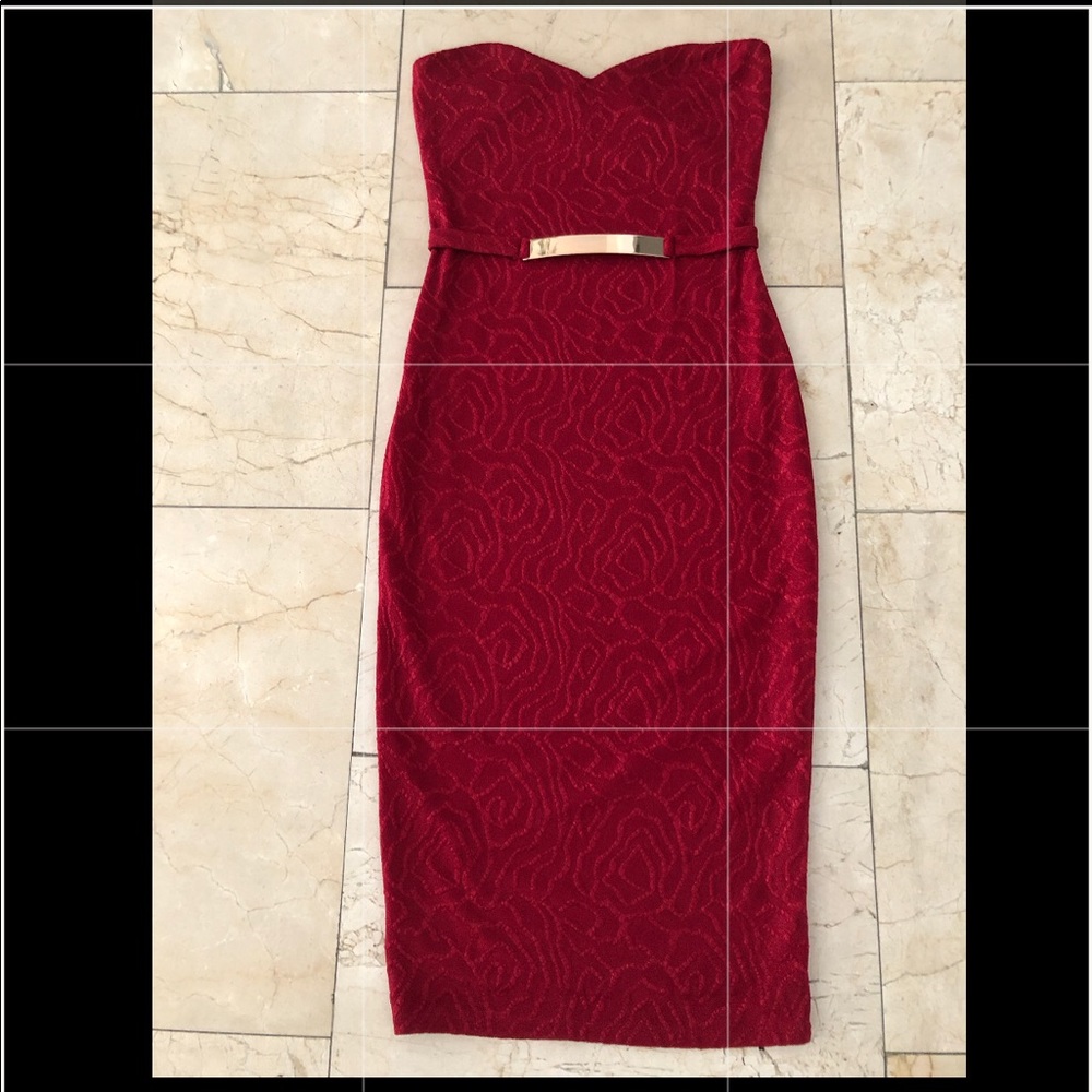 Strapless Deep red dress